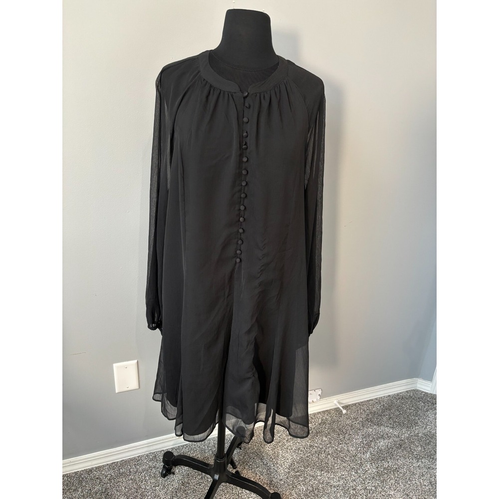 Joie Pullover Balloon Sleeve Dress Womens Size XL Black Caviar‎ Limited Edition